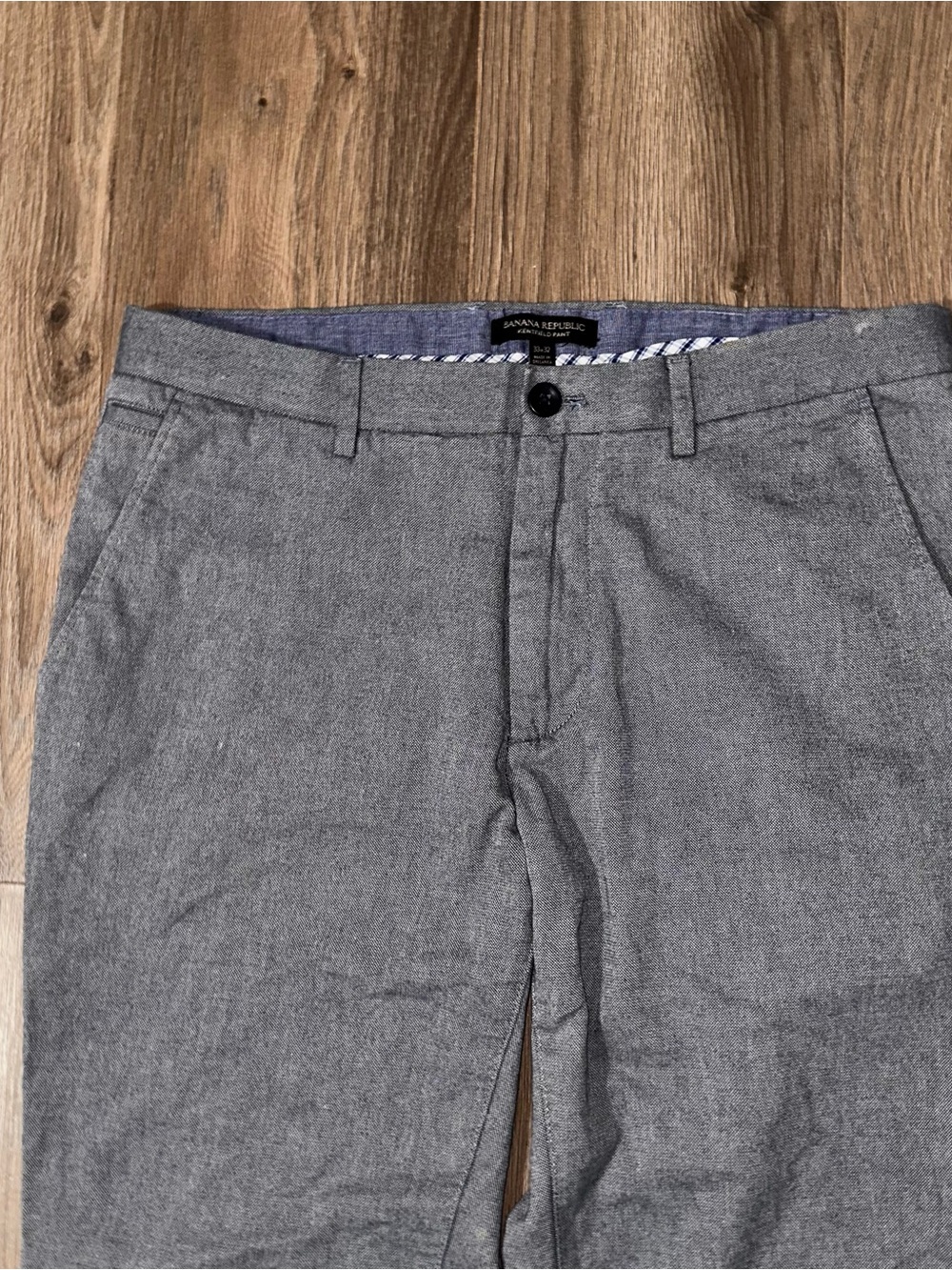 Banana Republic Gray Slim Cotton Chinos Pants Mens Kentfield Chinos - Picture 3 of 8